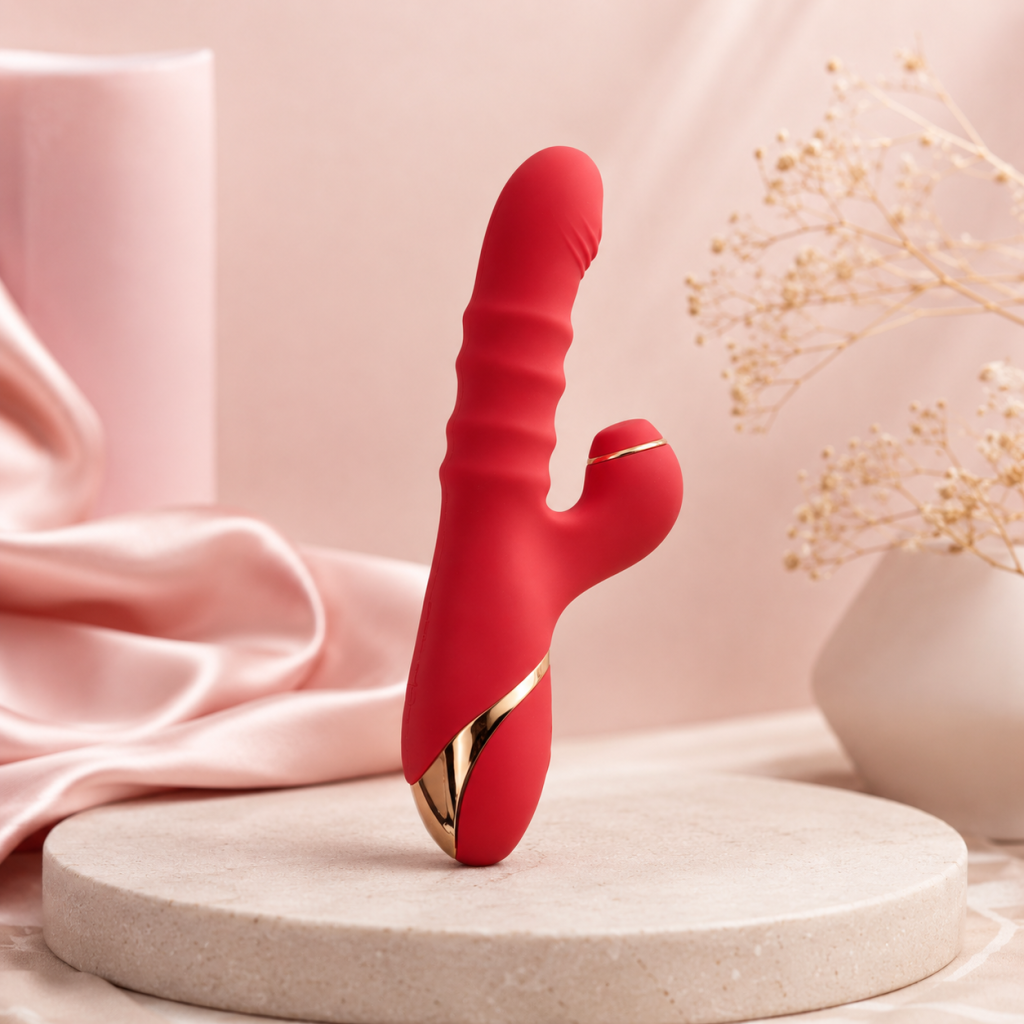 "Queen of Play" 2nd Gen App-Controlled Masturbator – Suction & Vibration 4-Mode Stroker
